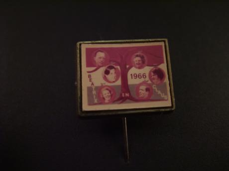 Huwelijk Beatrix & Claus 1966 fotocollage stamboom